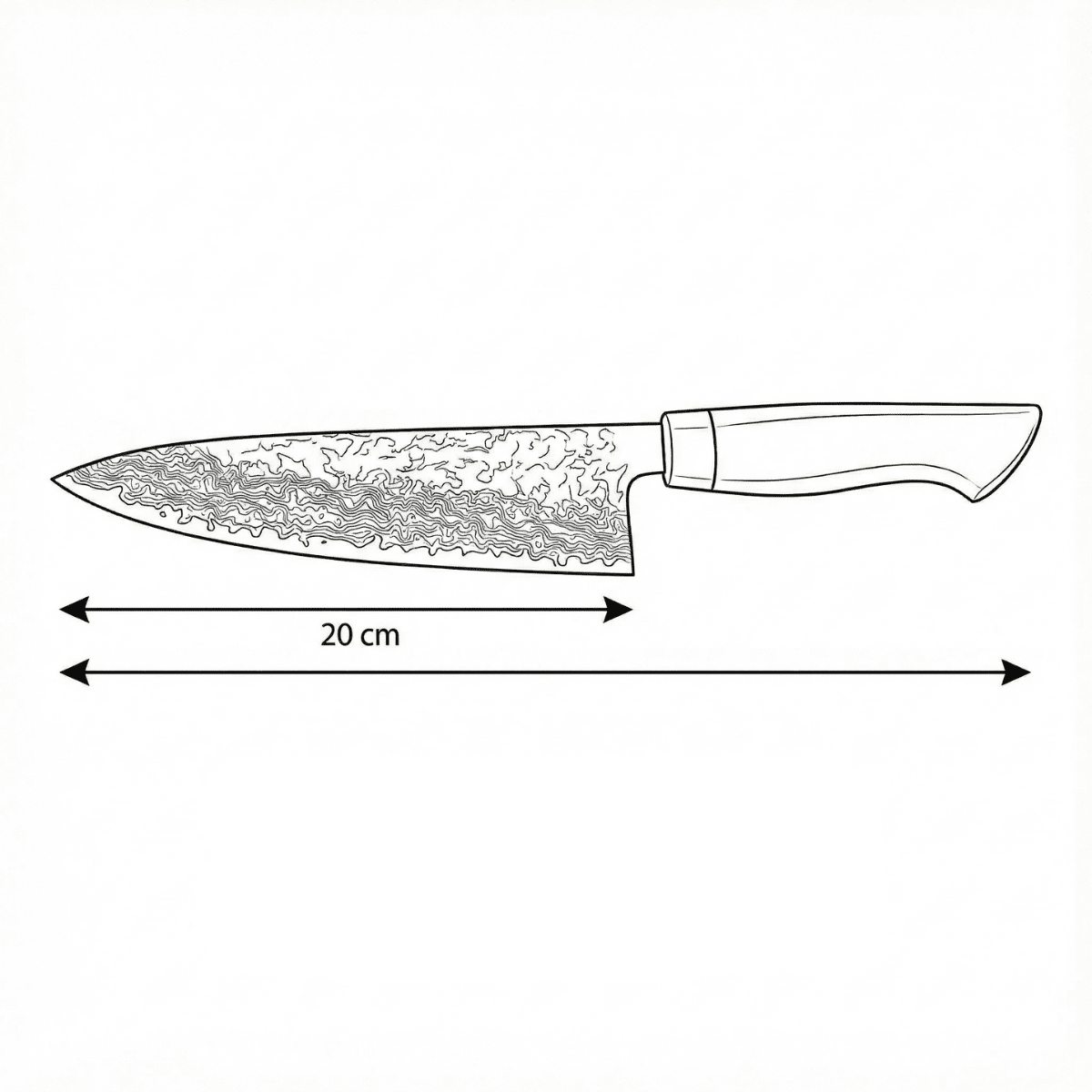 Japansk kokkekniv – 20 cm presisjonsblad