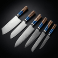 Japansk Damascus-knivsett i begrenset opplag – 6-delers Saphire-serie