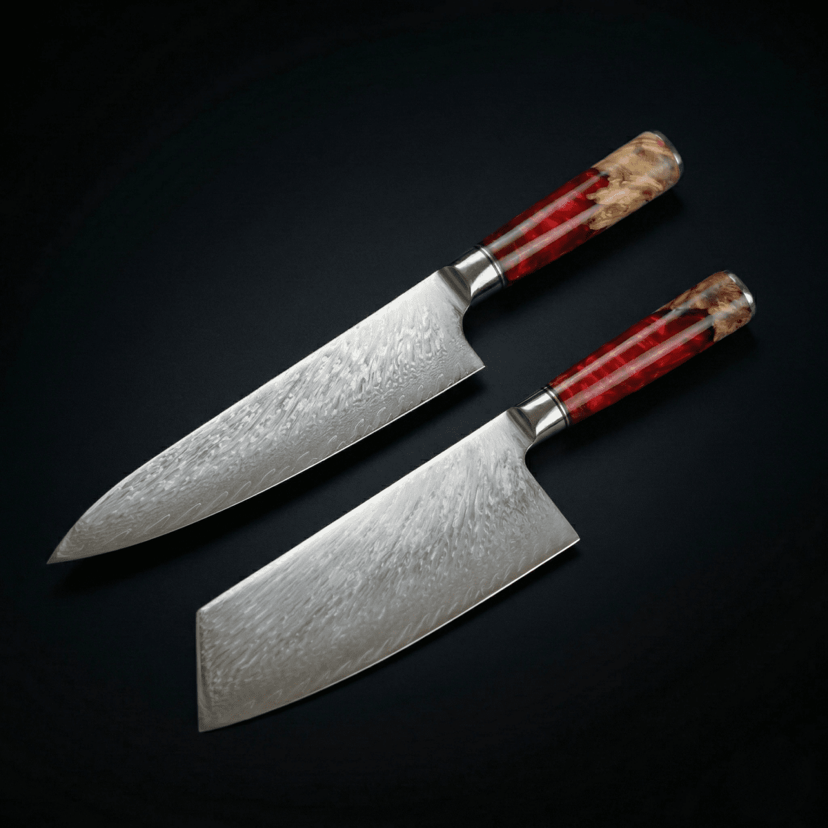 Japansk Damascus Shinku 2-delers ytelsessett – 19 cm og 20 cm presisjonsblader