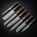 Profesjonelt japansk 7-delers Damascus Master-knivsett