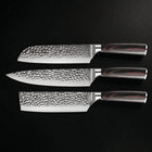 Japanske håndsmidde Damascus-kniver – sett med 3 deler