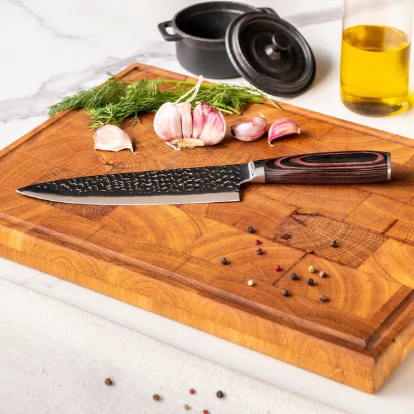 Japanske håndsmidde Damascus-kniver – sett med 3 deler