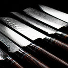 Profesjonelt japansk 7-delers Damascus Master-knivsett