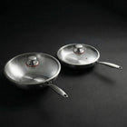 Håndhamret wok- og stekepannesett i titan (26 cm) med redskaper