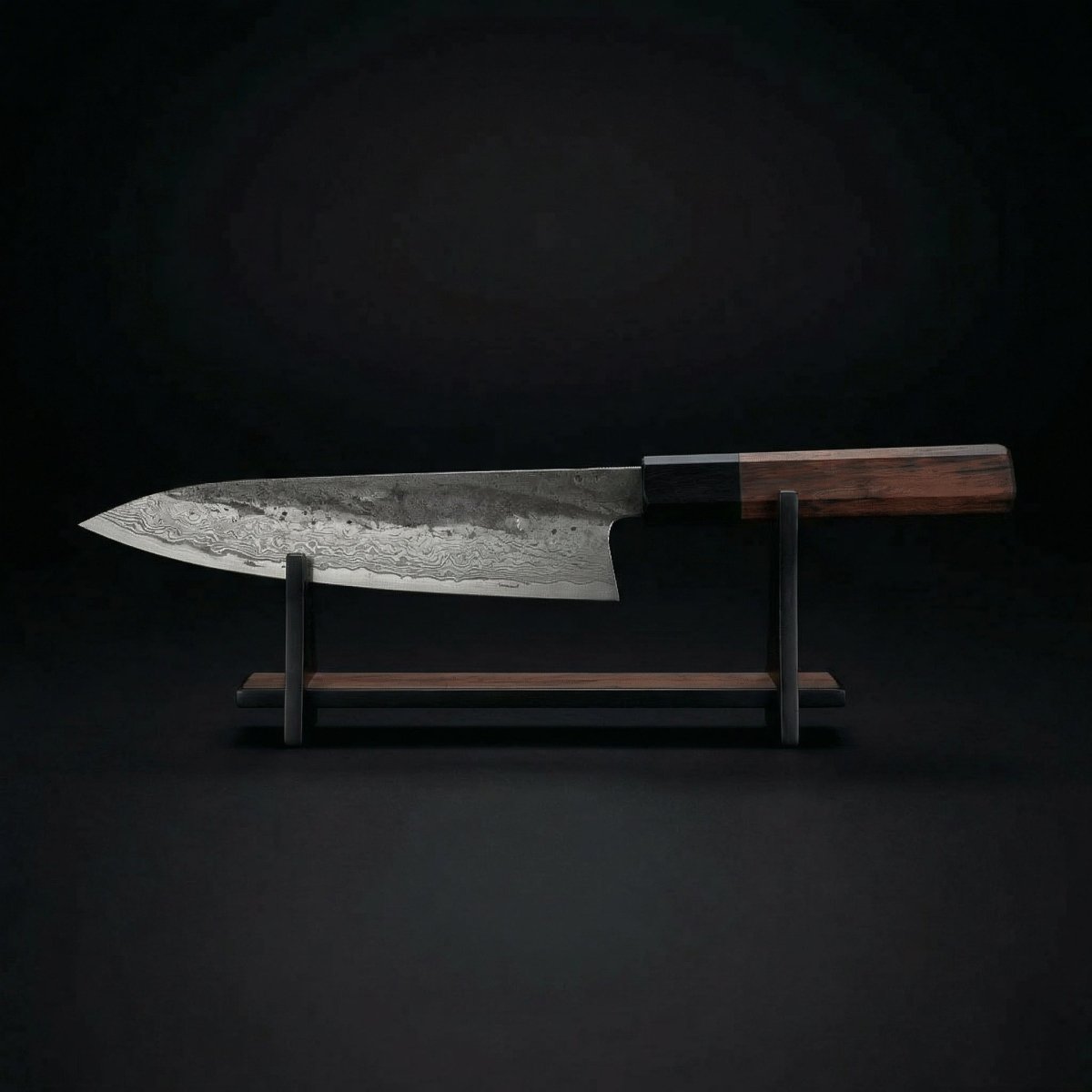 Kiritsuke-kniv – blad i rustfritt stål, håndtak i jerntre, 21,5 cm